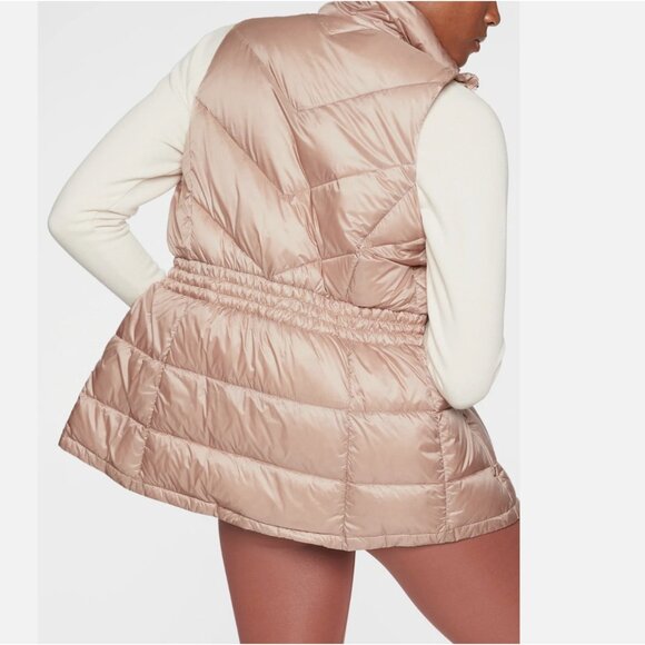 Athleta Moonlight Grey Banner Peak Goose Down Double Zip Vest Women’s Medium - Picture 13 of 16